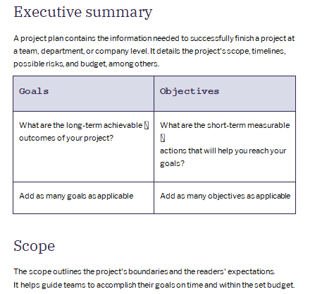benefits management plan template